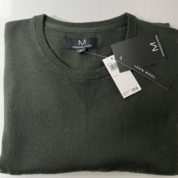 Magaschoni 100%Wool Long Sleeve Crewneck Full Fashion Knit Light Weight Sweater - Picture 5 of 13